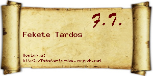 Fekete Tardos névjegykártya
